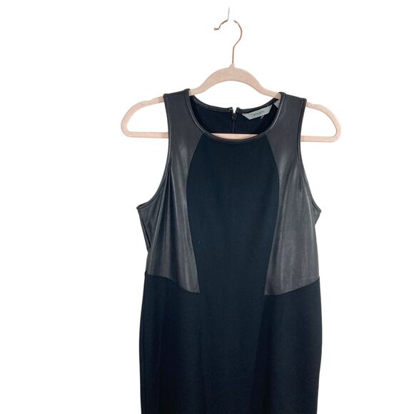 Night on the Town Athleta Vegancore Leather Grunge Ponte Stretch Dress Size S - Picture 3 of 9